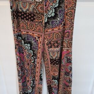 Chico's Wide Leg Pants - Black, Orange, Pink, Purple, Teal Paisley